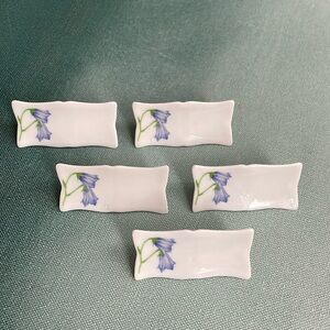 Vintage Lillian Vernon Porcelain Place Cards Food Markers Japan Bluebell